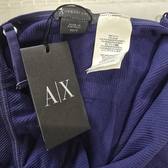 NEW A|X Blue Ribbed Tank Top - Picture 6 of 6